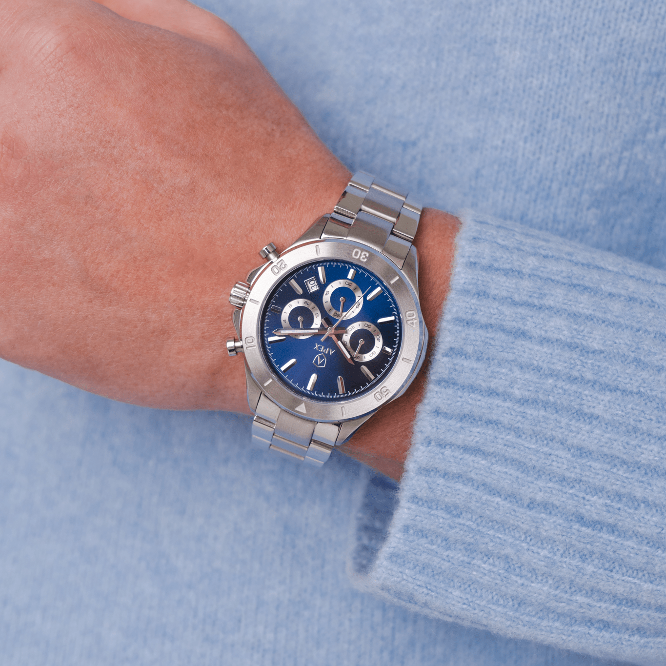 APEX Silver Blue - APEX WATCHES