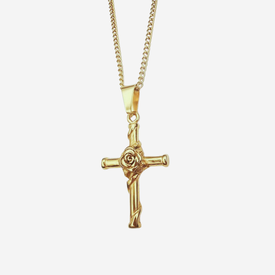 ROSE CRUCIFIX (GOLD)