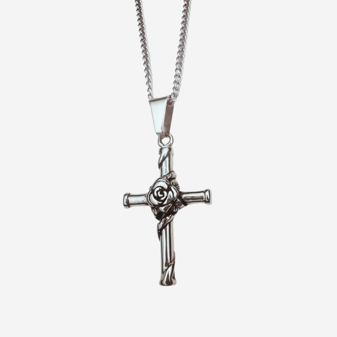 ROSE CRUCIFIX (SILVER)